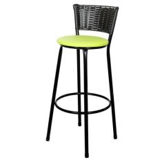 Banqueta Alta Ratan Hawai Preta - Lamar Design, Verde