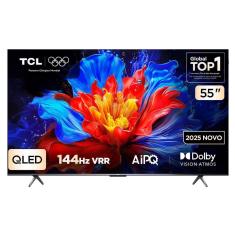 Smart TV TCL 4K QLED 55&quot; Polegadas com Google Assistente, Dolby Atmos e Design Sem Bordas - 55P8K