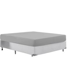 Lençol Cinza Avulso Micropercal 400 Fios Casal Queen Hotel