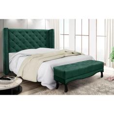 Cabeceira Cama Box Solteiro 90cm e Recamier Vicenza Veludo S04 - D'Ros