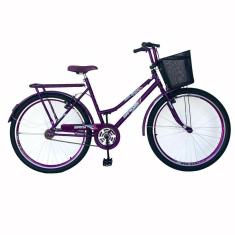 Bicicleta Aro 26 Feminina Retro Urbana Tropical Freios V Brake Rodas Alumínio Aero Reforçado-Unissex