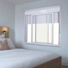 Janela de Aluminio Persiana Automatica 110V 120x120cm 2 Folhas com vid