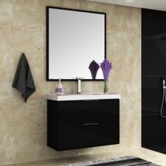 Gabinete Para Banheiro Com Cuba E Espelheira 80cm Pietra Móveis Bosi