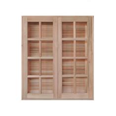 Janela de Madeira Abrir 120x120cm 4 Folhas Rodam Marroml