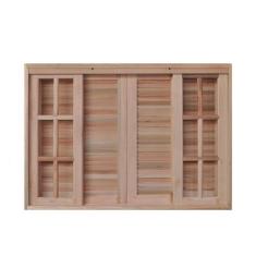 Janela de Madeira Veneziana 100x160cm 6 Folhas Rodam Marroml