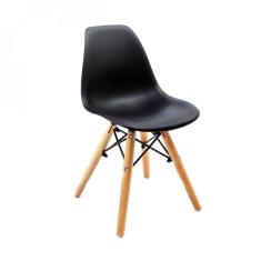 Cadeira Infantil Eames PP DSW-M Preto/Madeirado