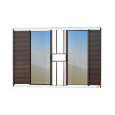 Janela Veneziana Confort 6 Folhas com Grade Vidro Reflex 100cm x 150cm Brimak Mix Corten