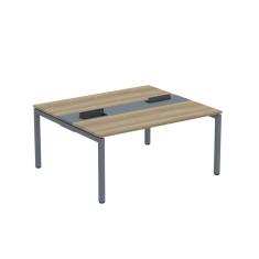 Mesa Plataforma Dupla com Pé de Aço para Coworking 160X140/2P PDC16/14/2P Noce Naturalle/Grafito