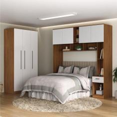 Guarda-roupa Modulado Lugano 8 Portas 3 Gavetas 3 Peças Yescasa Nogal/Branco