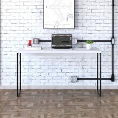 Escrivaninha Estilo Industrial 135cm Dynamica Yescasa Branco Chess / Preto