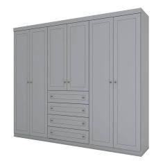 Guarda Roupa Casal Americano 6 Portas Cinza - Henn