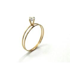 Anel de ouro 18k solitário - aro duplo - Elegancy Joias, 12
