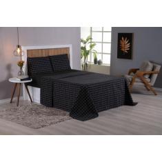 Jogo De Cama King Lençol 4 Peças Percal Estampado 200 Fios - Bela Casa