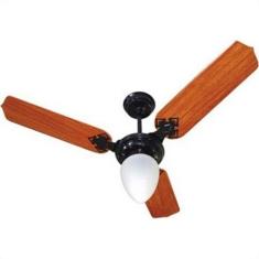 Ventilador Teto Venti-Delta Preto 3 Pas Mogno Com Globo 127V. - VENTI 