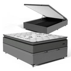 Cama Box Báu com Colchão Resistence Espuma D33 Pillow Top Casal 138cm 