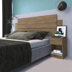 Cabeceira Casal com 2 Mesa de cabeceira Ca20 Wood - Decibal Móveis, Ma