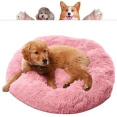 CAMINHA DONUT NUVEM PET PELUCIA G REDONDA CAMA PELUCIADA NINHO CASINHA CASA COLCHONETE Cachorros E Gatos NUVEM FUNDO ANTIDERRAPANTE IMPERMEAVEL QUALIDADE PREMIUM 60CM (ROSA)