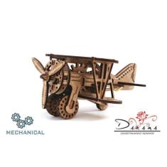Avião biplano - quebra cabeças 3d mecânico em mdf - darama