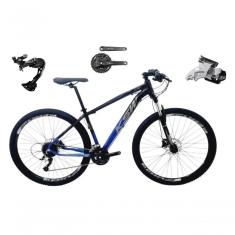 Bicicleta Aro 29 Ksw Xlt Câmbio Shimano Alívio E Altus 27v Freio Hidráulico Garfo Trava - Preto/azul Tam.15