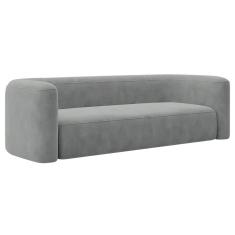 Sofá 3 Lugares 180cm Orgânico Luxo Recepção Melina Bouclé - Amarena Moveis Cor Cinza