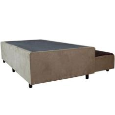 Cama Box Base Casal Com Auxiliar Semi Ortopedica Suede (1.38X1.88) - G
