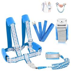 Coleira infantil para caminhar, coleiras de segurança para crianças, arnês de segurança com trava para crianças, pulseira antiperda para crianças, atualização com forro de fita refletiva (2 m) para
