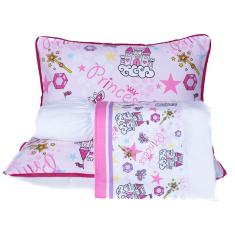 Jogo De Cama Princesa Castelo Branco Queen 04 Peças - Micropercal 180 Fios