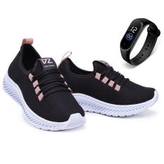Tênis Feminino Dahazzi Caminhada Academia Leve Conforto + Relógio K001-Feminino