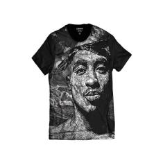 Camiseta Tupac Shakur Estilo Desenho 2pac Rap-Masculino