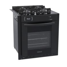 Fogao A Gas De Embutir Gaudi Prisma Vitreo Bl 4Q Preto Gas Glp