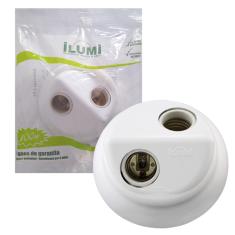 Plafon 2 Lampadas 100w 250v Branco Ilumi
