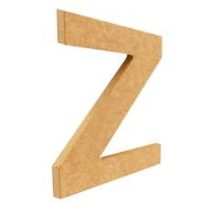 Letra de MDF Madeira Crua - Tamanho: 20,5 x 16,2 x 1,0 cm - Modelo: Z 