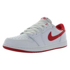 Tênis Air Jordan 1 Low OG, Branco/vermelho universitário - branco, 41
