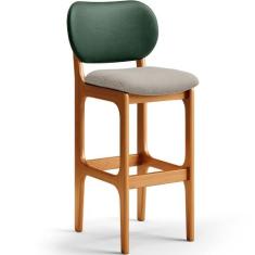 Banqueta Alta Bar Cozinha Sala Jantar Fixa Betta L02 Imbuia Facto Verd