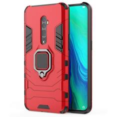 SORAKA Capa para OPPO Reno 10X Zoom com suporte para anel Capa Slim Fit de TPU macio Capa OPPO Reno 10X Zoom com placa de metal para suporte magnético de telefone para carro