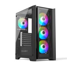 Gabinete Gamer Husky Dome 100, Mid Tower, ATX, Lateral e Frontal em Vi
