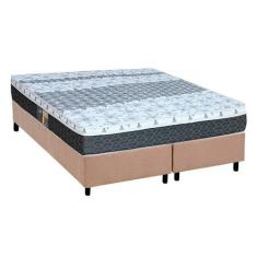 Cama Box Queen: Colchão Molas Bonnel Castor System Class + Base CRC Su