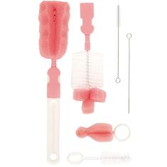 Kit Escovas Para Mamadeiras E Canudos, Buba, Rosa