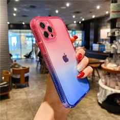 Capa de telefone à prova de choque transparente gradiente para iphone 11 13 12 pro max xs max xr x 8 7 plus 13 12 pro 11 capa traseira transparente para iphone 12 mini