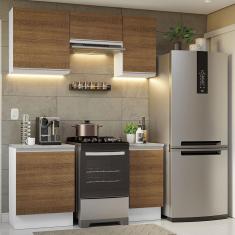 Armário de Cozinha Completa 160cm Branco/Rustic Glamy Madesa 07