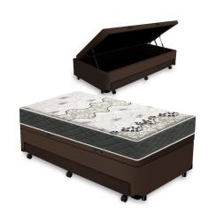 Cama Box Baú e Auxiliar Solteiro + Colchão de Espuma D33 - Gazin - Iso 3000 88cm