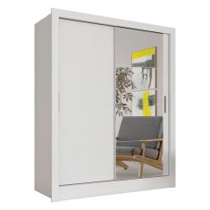 Guarda Roupa Solteiro Com Espelho Nanda 2 Pts Branco - M. Arapongas