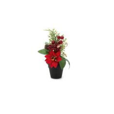 Enfeite de Natal Vaso de Flor Le Vermelho 21cm
