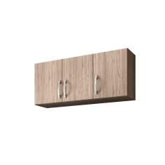 Armário Aéreo Para Cozinha Com 3 Portas 120 Cm Estrutura Mdp Castanho/avelã