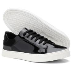 Tênis Casual Feminino Couro Liso Acabamento Verniz Conforto - Rubim Ca