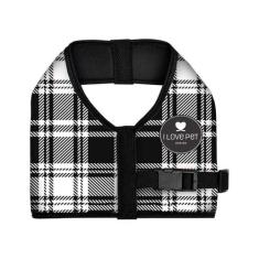 Peitoral I Love Pet Design para Cães Cinza e Preto - Tamanho 1,5