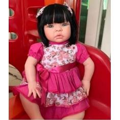 Bebê Boneca Reborn Linda Grande Recém Nascido Corpo de Pano - Cegonha 
