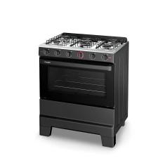 Fogão 5 Bocas Esmaltec F5iab5121 Ideal Super Mesa em Aço Inox Acendimento Automático Preto Bivolt