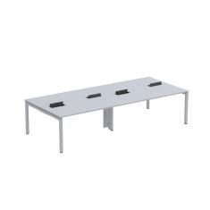 Mesa De Plataforma Dupla Para 4 Pessoas Corporativa 160x140/4p Pdc16/14/4p Cinza