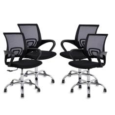 Kit 4 Cadeiras De Escritório Preta Diretor Jadel Healer